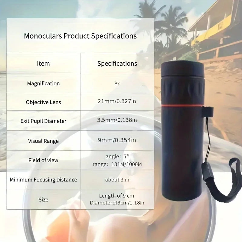 2000x25 HD Monocular Telescope Mini Portable