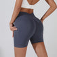 Peach Hip Lifting Sports Shorts Women High Waist