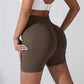 Peach Hip Lifting Sports Shorts Women High Waist