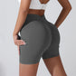 Peach Hip Lifting Sports Shorts Women High Waist