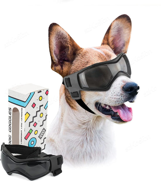 Dog Goggles Medium Small Breed Dog Sunglasses for Adjustable UV Protection