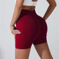 Peach Hip Lifting Sports Shorts Women High Waist